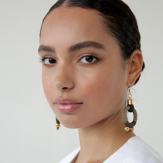 ALPHA EARRINGS Beige Olive