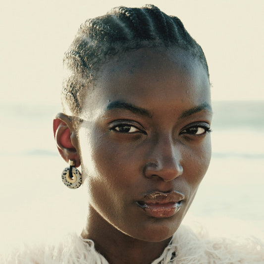 OUSIA EARRINGS Black Dalmation Jasper