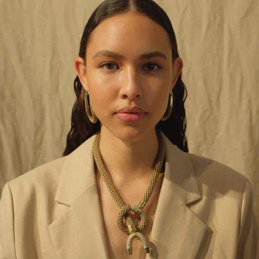 ASTARTE HORN NECKLACE Beige