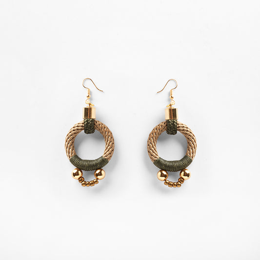 ALPHA EARRINGS Beige Olive