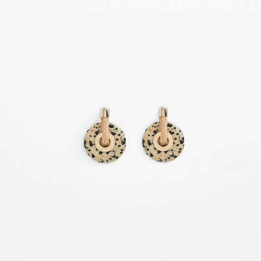 OUSIA EARRINGS Beige Dalmation Jasper