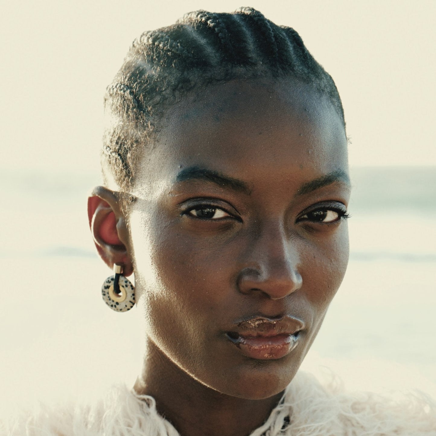 OUSIA EARRINGS Black Dalmation Jasper