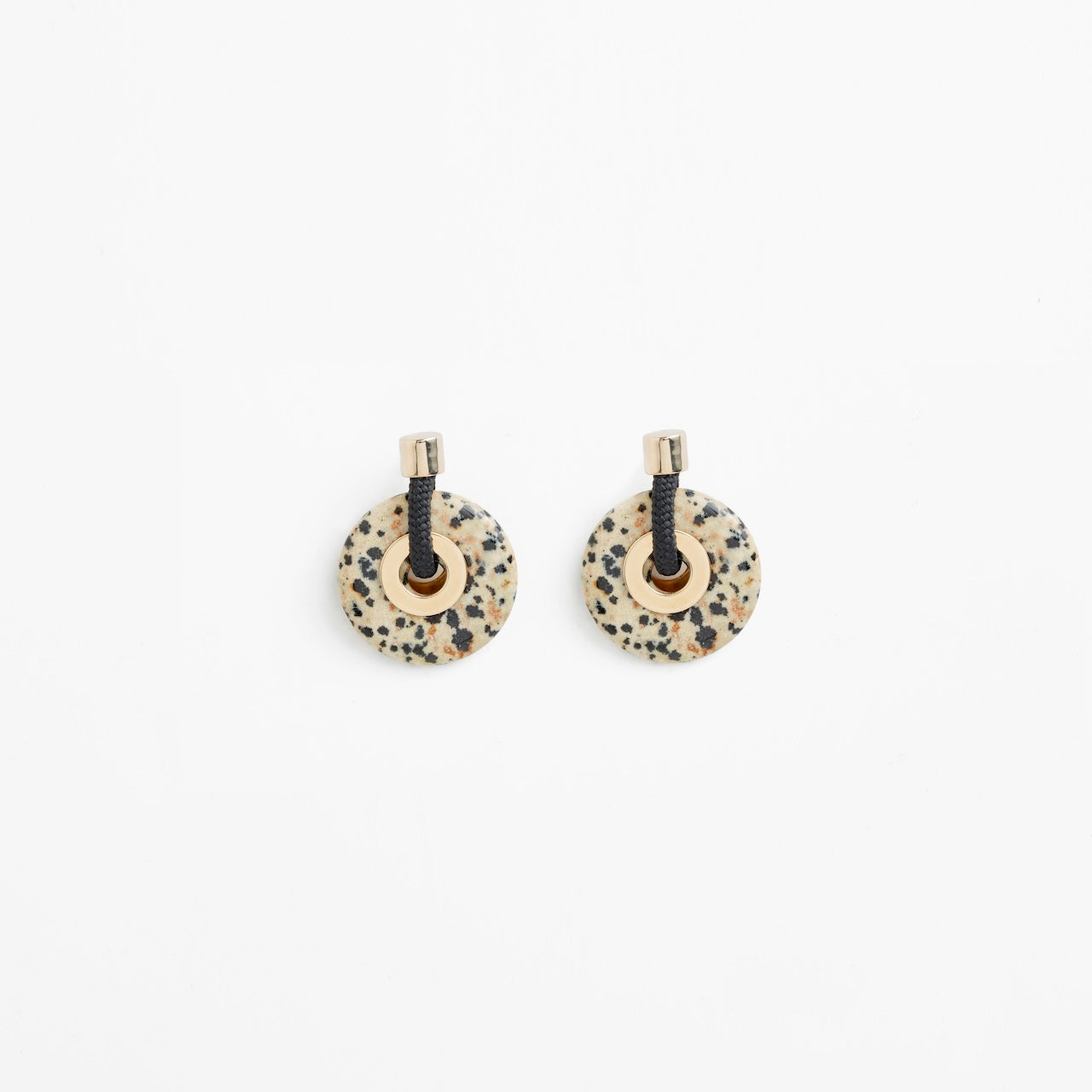 OUSIA EARRINGS Black Dalmation Jasper