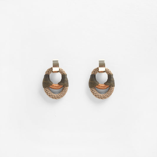 VESSEL EARRINGS Beige Camel Olive