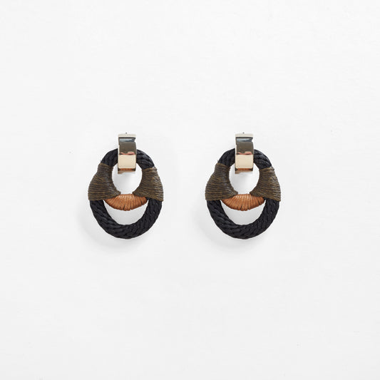 VESSEL EARRINGS Black Olive Camel
